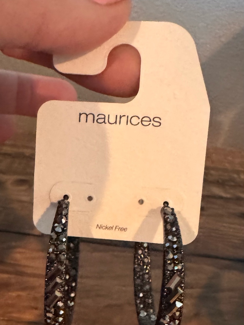 Maurices Gunmetal Glimmer Hoop Earrings
